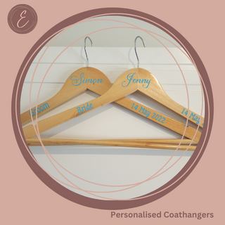 Elegant Wooden Coat Hangers – A Personal Touch for Your Special Day